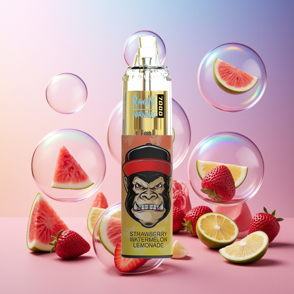 Fumot Tornado 7000 Einweg-Vape Erdbeer Wassermelone Limonade - 7000 Puffs, 14 ML E-Liquid, Mesh Coil, Schweiz Großhandel