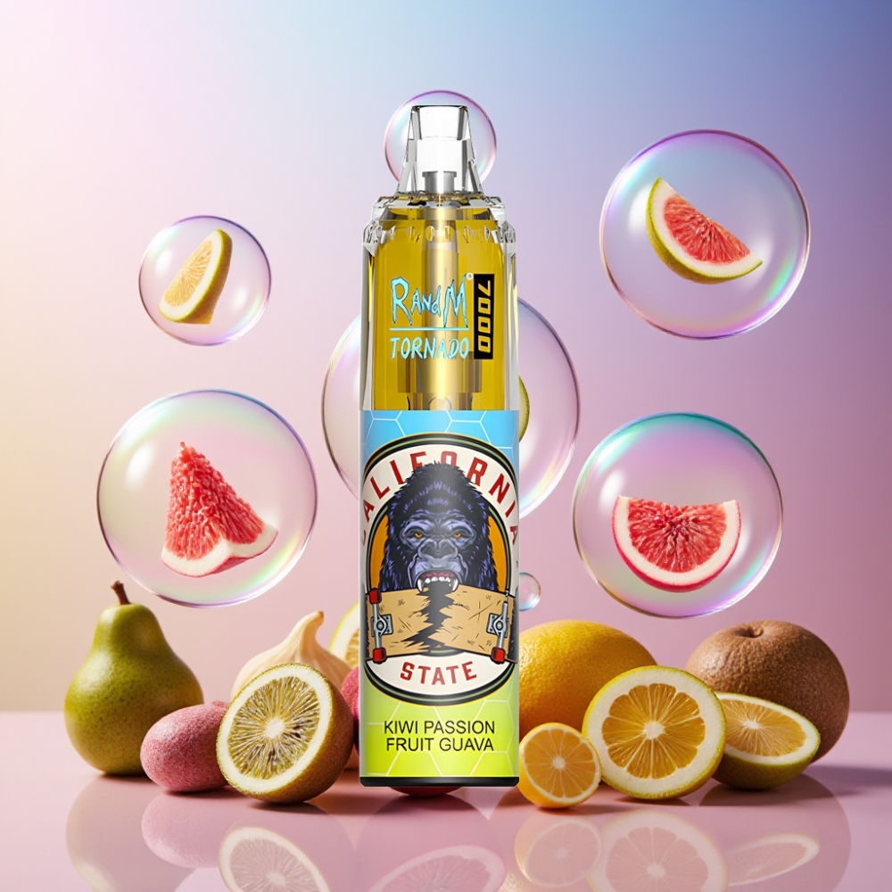 Fumot Tornado 7000 Einweg-Vape Kiwi Passionsfrucht Guave – 7000 Puffs, 14 ML, Mesh Coil, Schweiz Großhandel