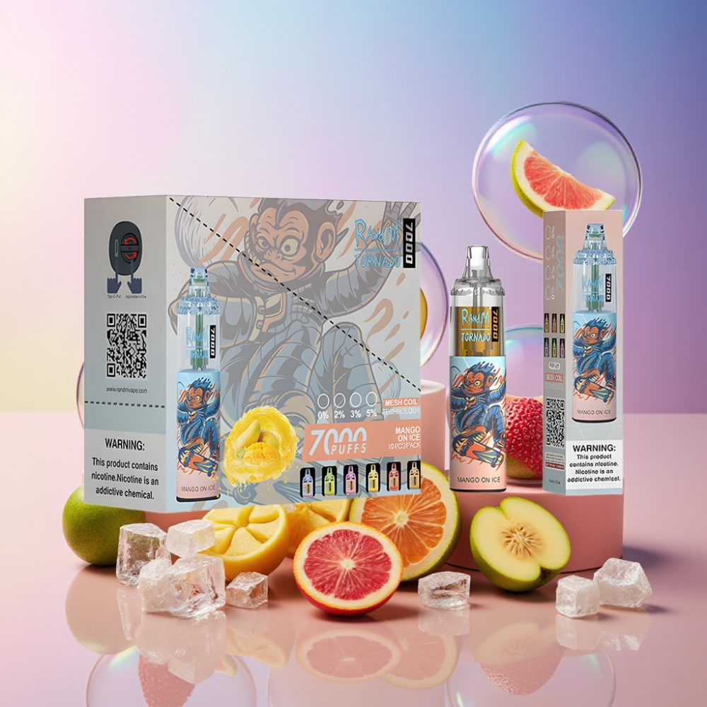 Fumot Tornado 7000 Einweg-Vape Mango On Ice (7000 Puffs, 14 ML, Typ-C, RGB) Schweiz großhandel
