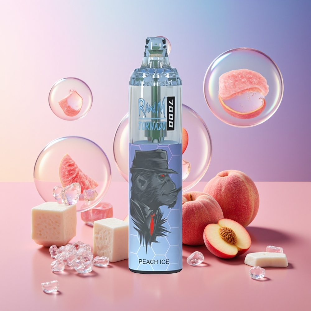 Fumot Tornado 7000 Einweg-Vape Pfirsich Eis - 7000 Puffs, 14 ML E-liquid, Mesh Coil, Schweiz großhandel