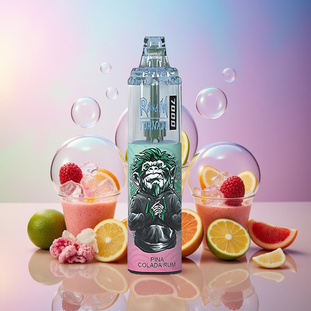 Fumot Tornado 7000 Einweg-Vape Pina Colada Rum mit 7000 Zügen, 14 ML E-Liquid, 850 MAH, Mesh Coil, Schweiz großhandel