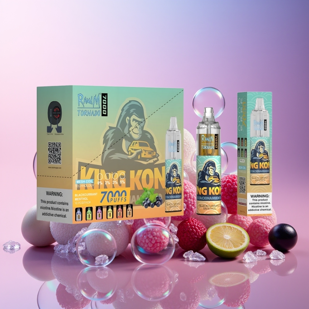 Fumot Tornado 7000 Einweg-Vape Schwarzbeere Minze - 7000 Züge, 14 ML E-Liquid, 850 MAH, Mesh Coil, Schweiz Großhandel