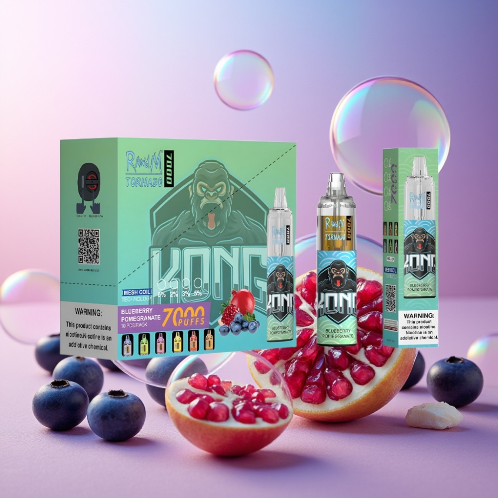 Fumot Tornado 7000 Einweg-Vape Schweiz Großhandel – Blaubeere Granatapfel, 7000 Züge, 14 ML E-Liquid, 850 MAH, Mesh Coil