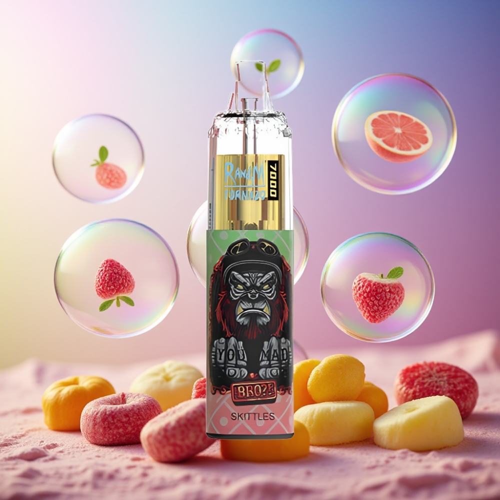 Fumot Tornado 7000 Einweg-Vape Skittles (7000 Züge, 14 ML E-Liquid, 850 MAH, Mesh Coil, Typ-C, Schweiz Großhandel)