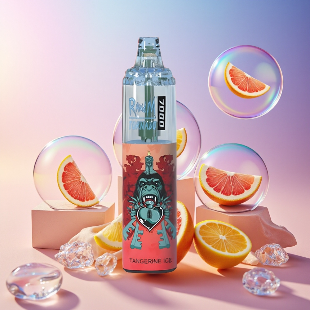 Fumot Tornado 7000 Einweg-Vape Tangerine Eis - 7000 Puffs, 14 ML E-Liquid, 850 MAH, Mesh Coil, Schweiz großhandel