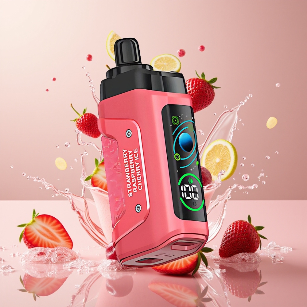 Razz Bar 45000 Puffs Einweg-Vape Erdbeer-Kirsche-Eis – 45000 Puffs, 1.0 Ohm Mesh Coil, Typ-C-Aufladbar, Schweiz Großhandel