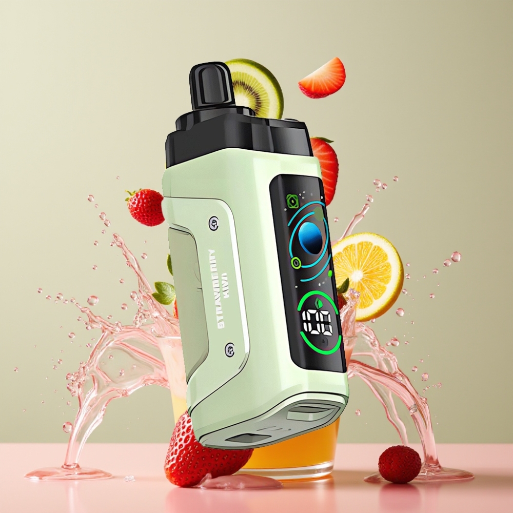 Razz Bar 45000 Puffs Einweg-Vape Erdbeer-Kiwi Schweiz Großhandel – 45000 Züge, 1,0 Ohm Mesh Coil, Typ-C Aufladbar