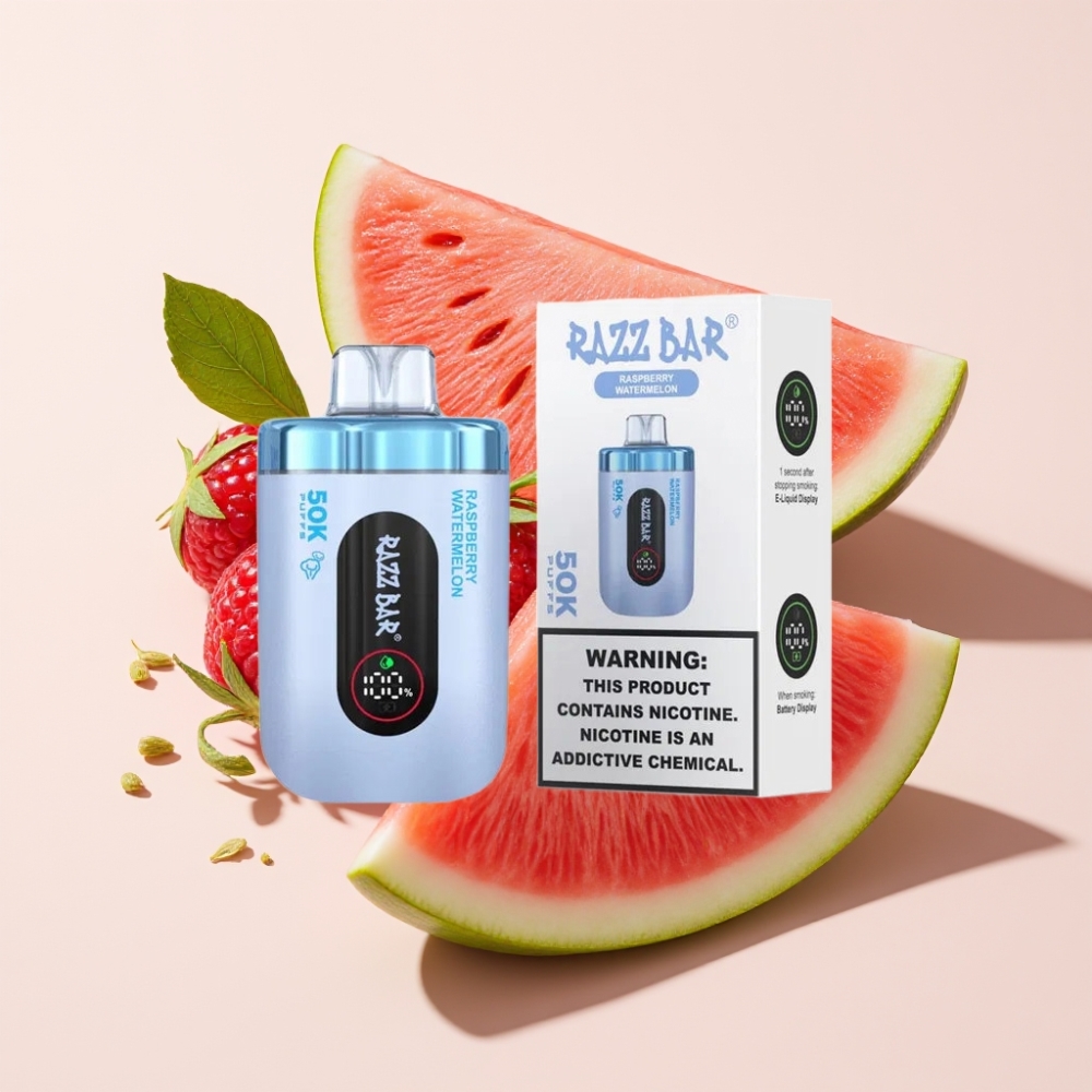 Razz Bar 50K Puffs Einweg-Vape Himbeere Wassermelone – 50000 Puffs, 1.0 Ohm Mesh Coil, Typ-C aufladbar, Schweiz großhandel