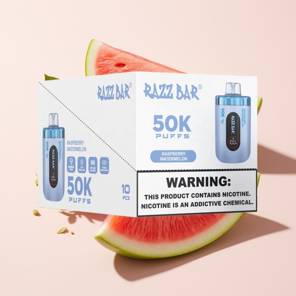 Razz Bar 50K Puffs Einweg-Vape Himbeere Wassermelone – 50000 Puffs, 1.0 Ohm Mesh Coil, Typ-C aufladbar, Schweiz großhandel