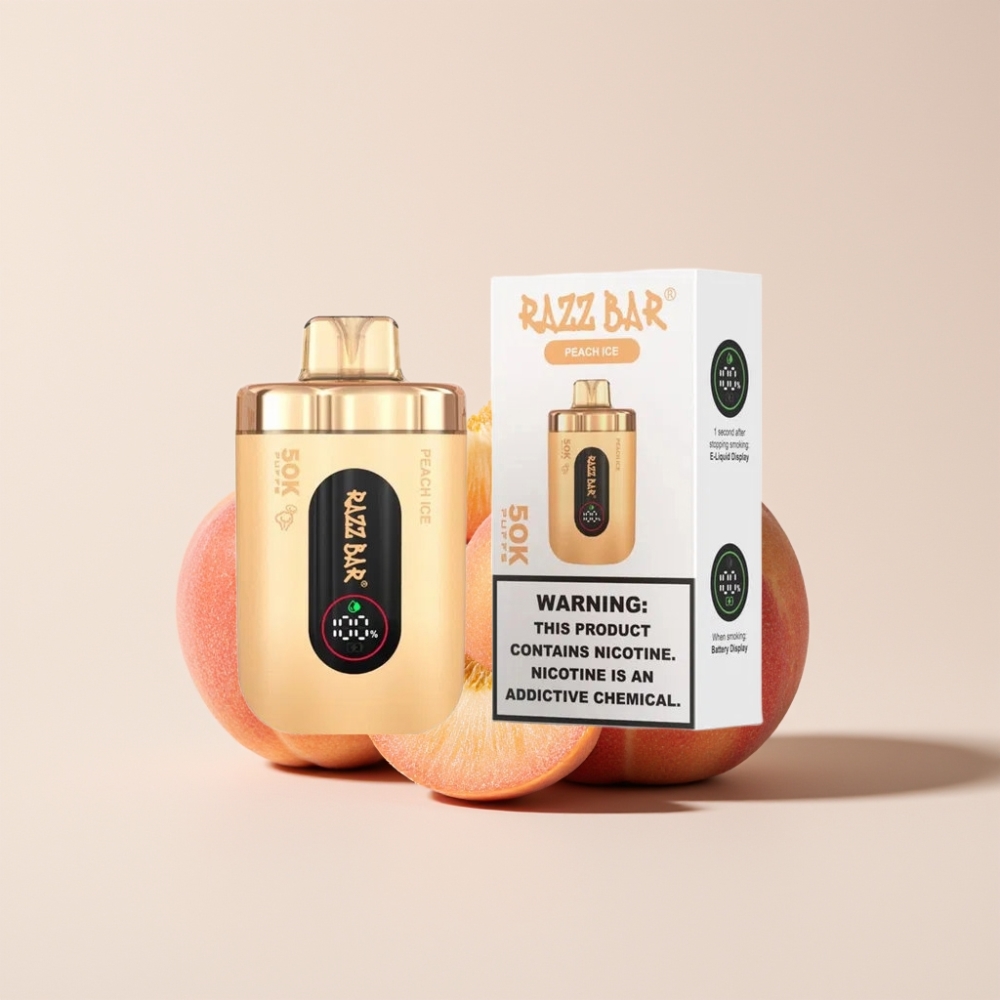 Razz Bar 50K Puffs Einweg-Vape Pfirsich Eis 50000 Puffs 1.0 Ohm Mesh Coil Schweiz großhandel