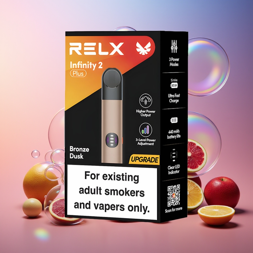 RELX Infinity 2 Plus Gerät Bronze Dämmerung – 3 einstellbare Modi, 440mAh Akku, Type-C, Schweiz Großhandel