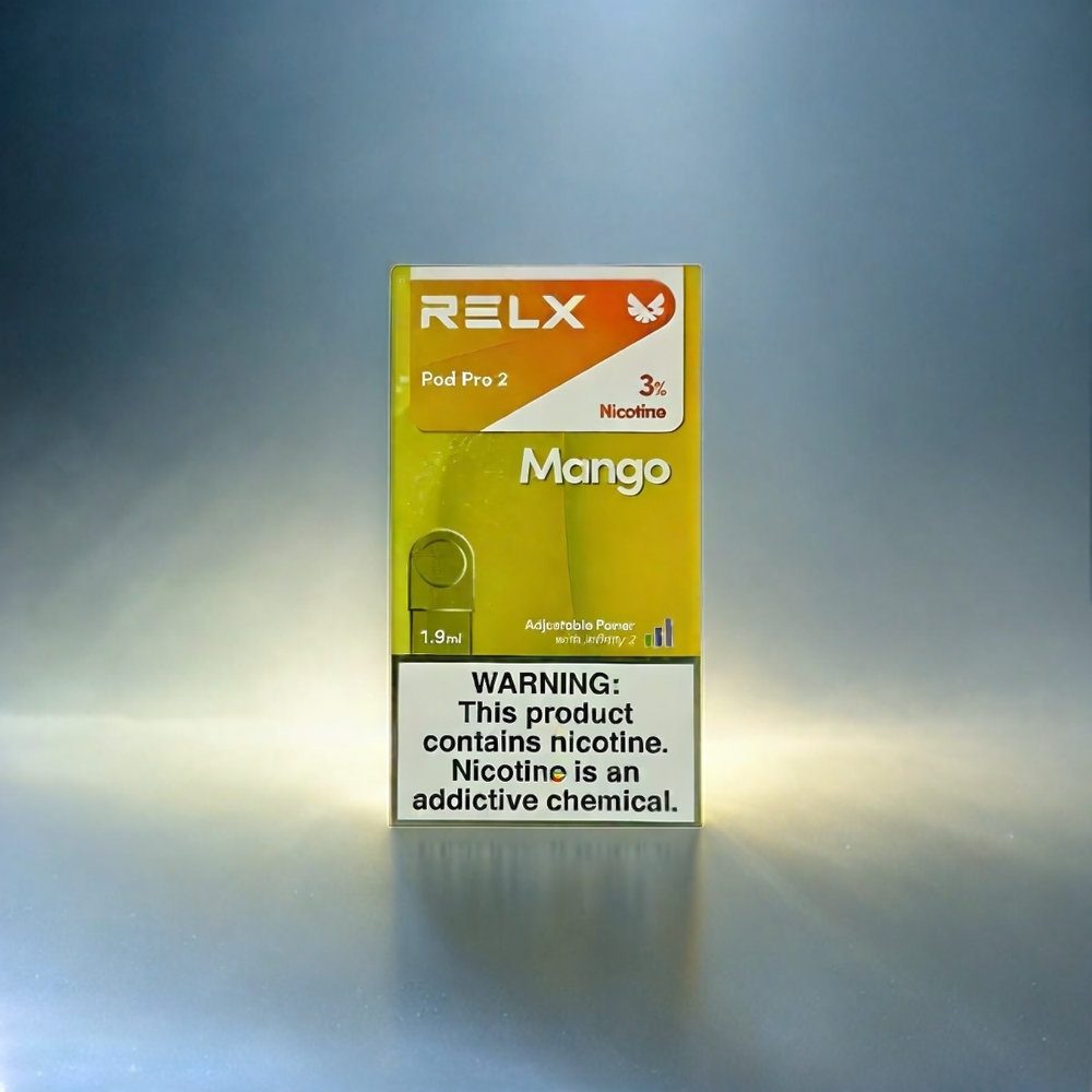 RELX Pod Pro 2 Mango-Eis Schweiz Großhandel – 5% Nikotin, 600 Züge, 1.9ml, 3 Spannungseinstellungen