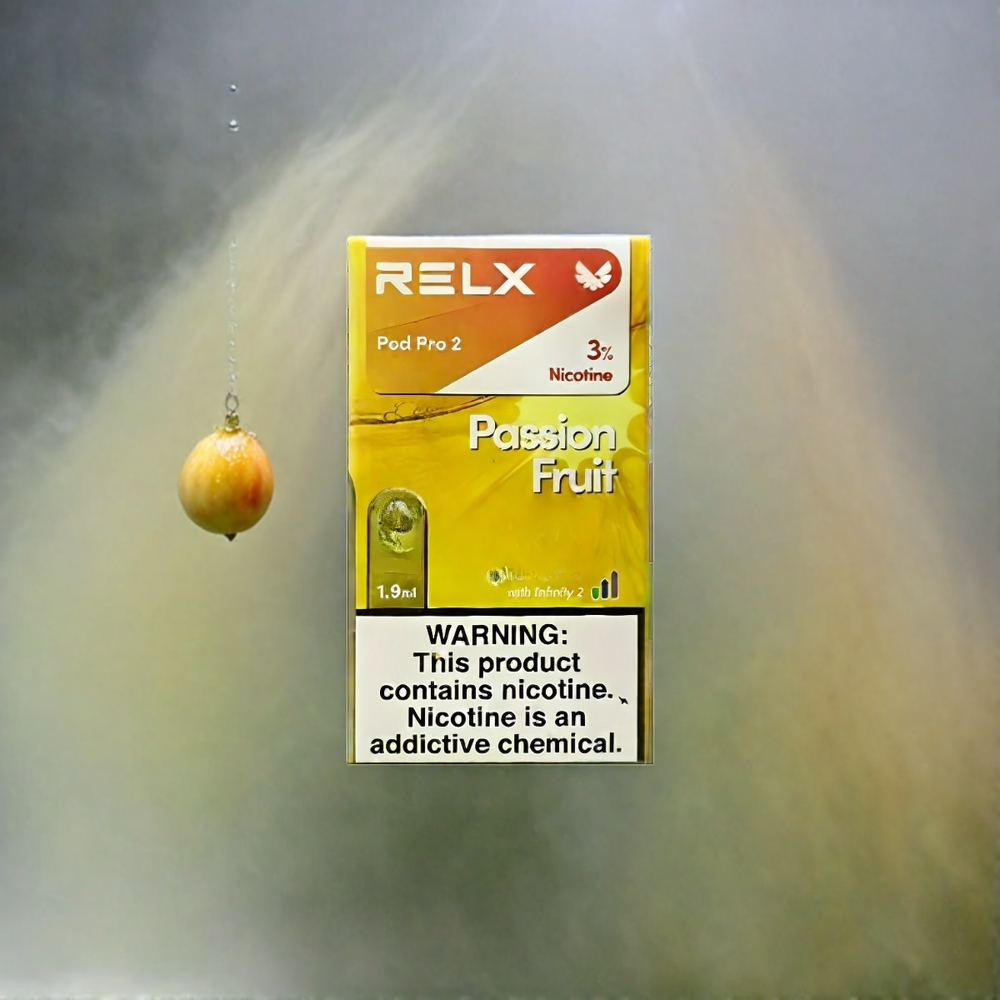 RELX Pod Pro 2 Schweiz Großhandel – 3%/5% Nikotin, 600 Züge, 1.9ml, 2/3 Pods/Pack, Passionsfrucht