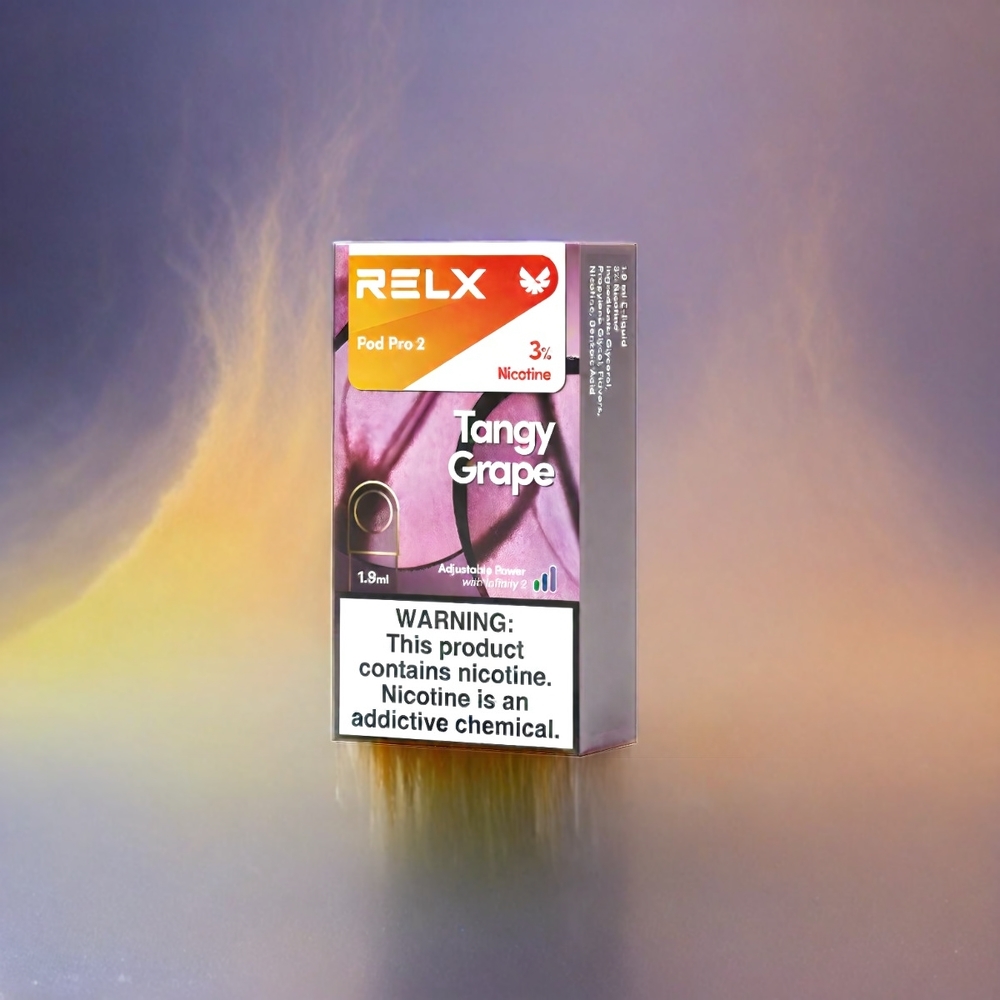 RELX Pod Pro 2 Schweiz Großhandel – 600 Züge, 1,9ml, 3%, 5% – Tangy Grape (Säuerliche Traube), 2/3 Pods/Pack, 3 Spannungsstufen