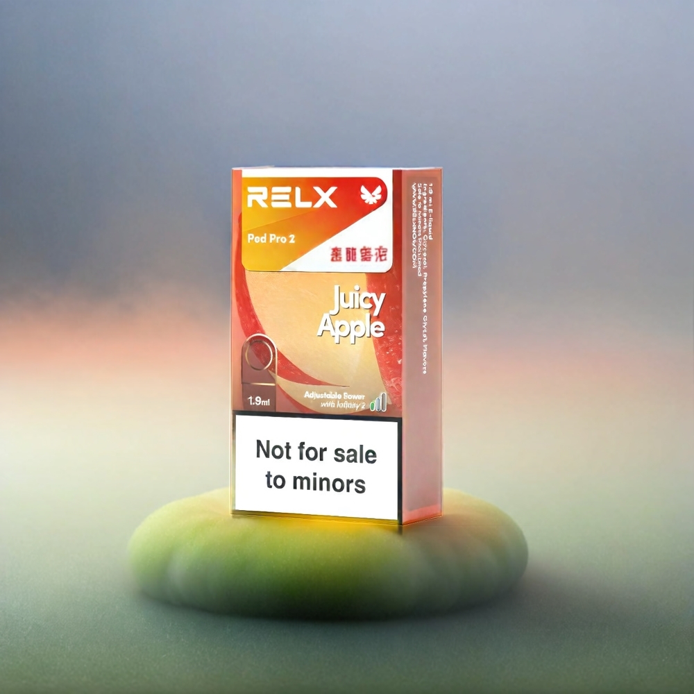 RELX Pod Pro 2 Schweiz Großhandel – 600 Züge, 5% Nikotin, 3 Spannungsstufen, Juicy Apple Geschmack