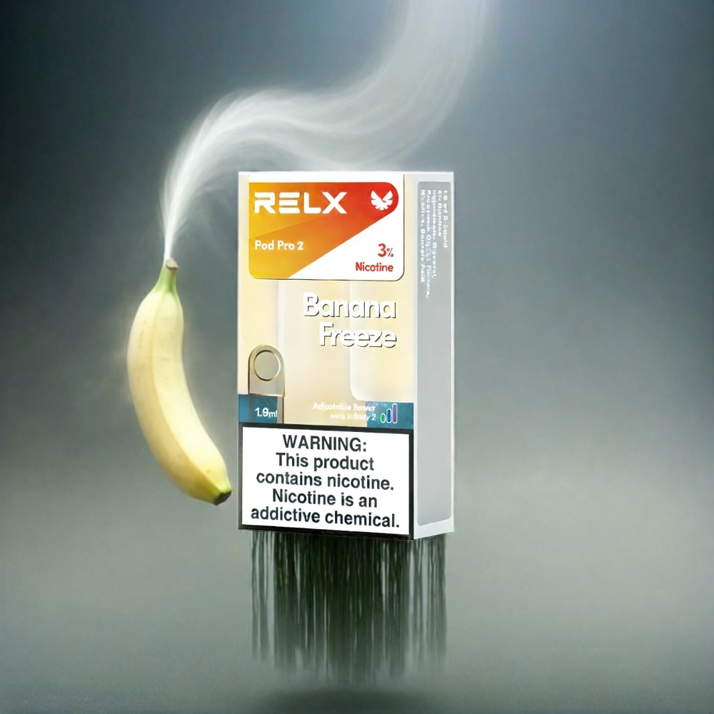 RELX Pod Pro 2 Schweiz großhandel mit 600 Zügen, 1.9ml Kapazität und 3 Nikotinlevel – Banana Freeze