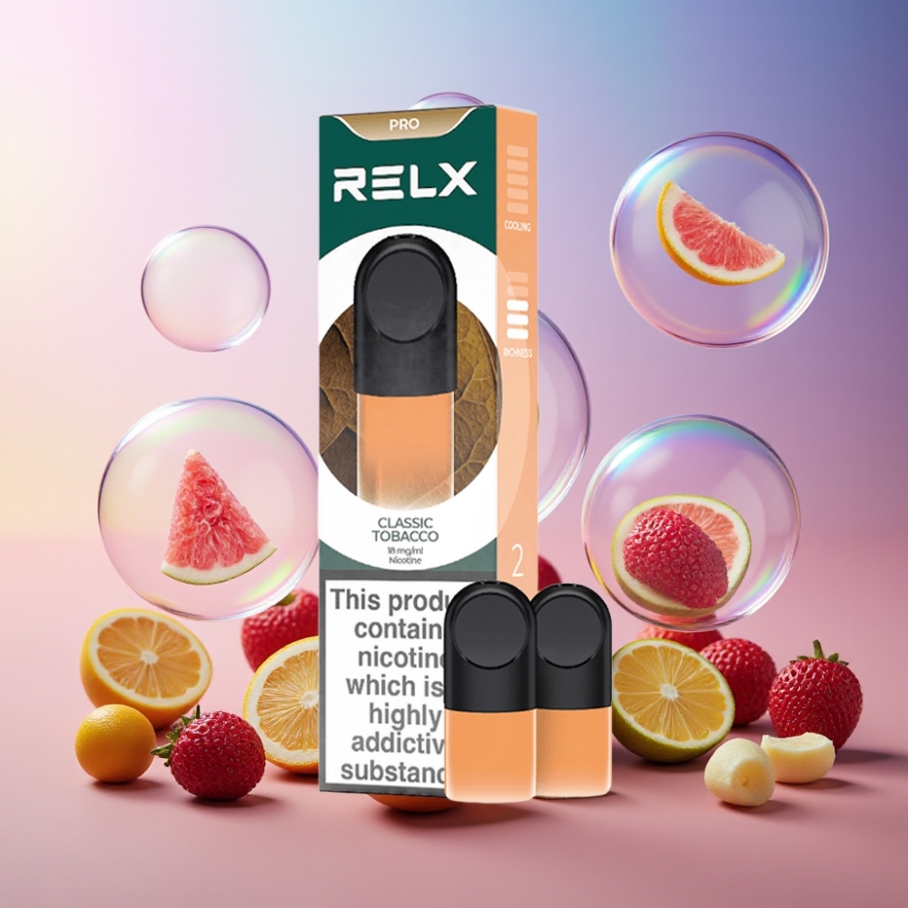 RELX Pod Pro Classic Tobacco Schweiz Großhandel – 1,8% Nikotin, 1,9 ml, Großer Geschmack & Super Smooth