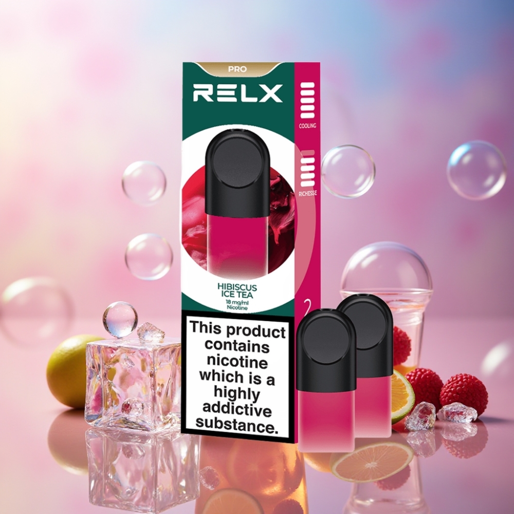 RELX Pod Pro Hibiskus Eistee Schweiz Großhandel – 1,8 % Nikotin, 1,9 ml, Großartiger Geschmack & Super Smooth Erlebnis