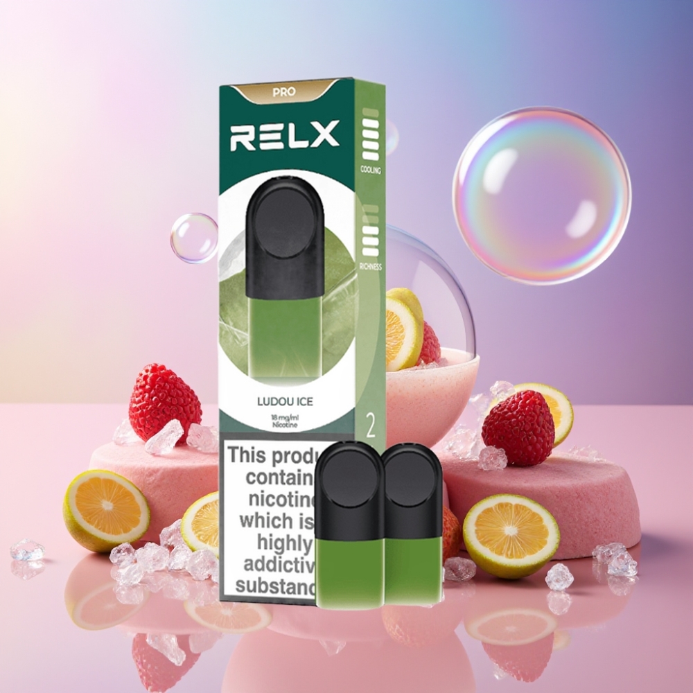 RELX Pod Pro Ludou Eis - 1,8% Nikotin, 1,9 ml Flüssigkeit, Schweiz Großhandel