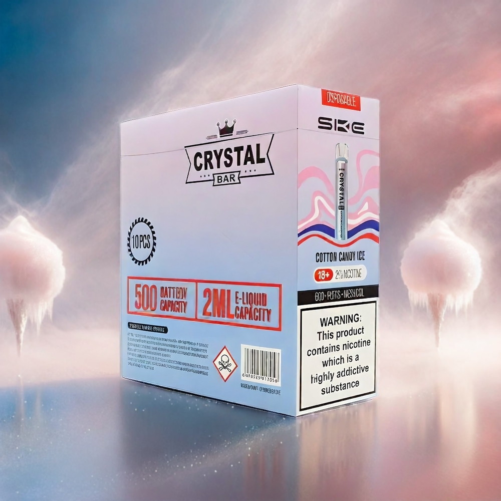 SKE Crystal BAR 600 0% 2% 500mAh 600 Puffs Schweiz Großhandel Cotton Candy Ice
