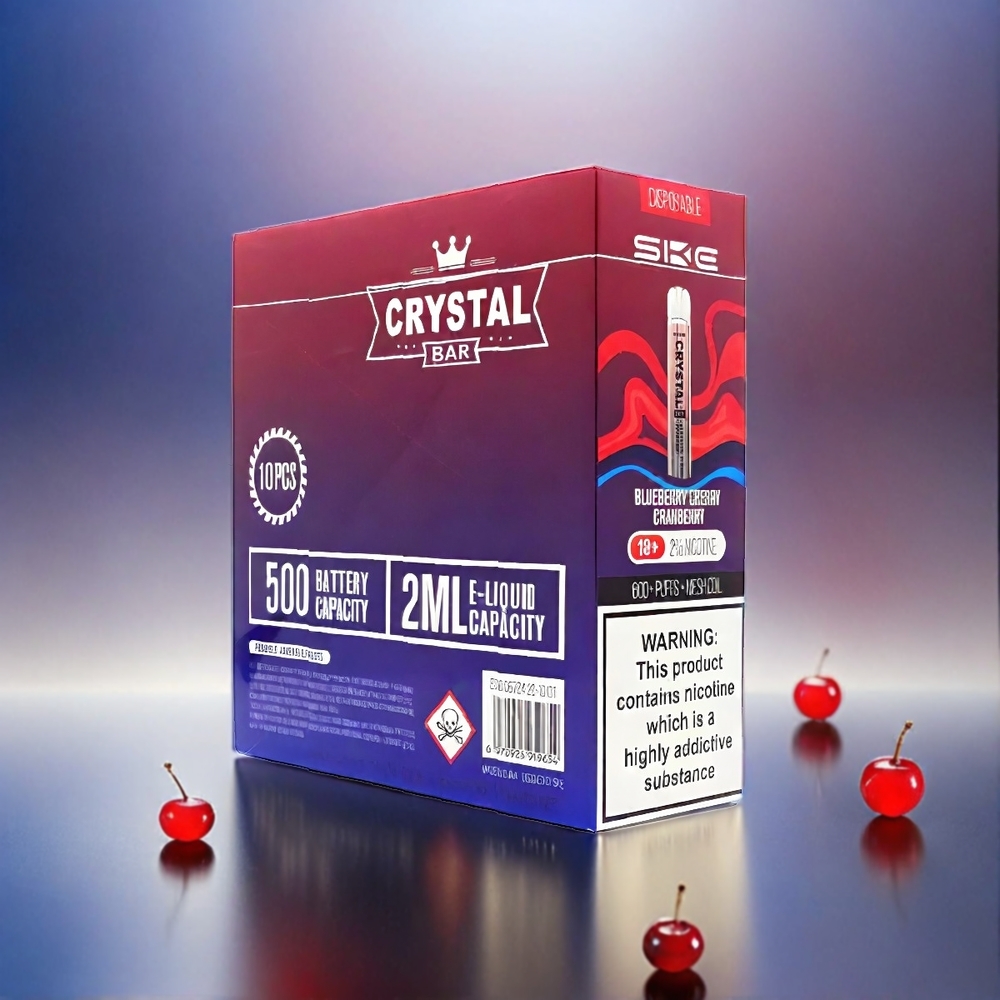 SKE Crystal BAR 600 (0%, 2% Nikotin, 500mAh, 600 Puffs) Schweiz Großhandel - Blaubeere Kirsche Preiselbeere