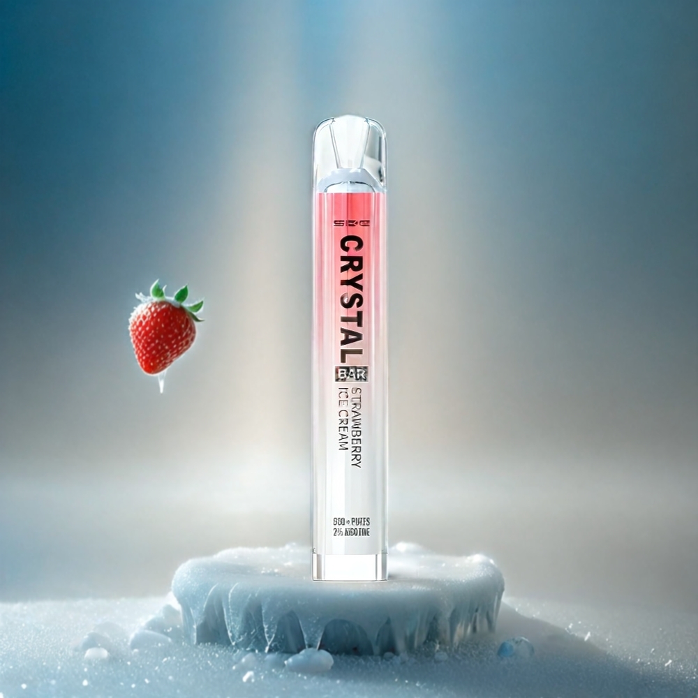 SKE Crystal BAR 600 0% 2% Nikotin 500mAh 600 Puffs Schweiz Großhandel Erdbeer-Eiscreme
