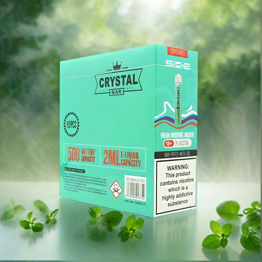 SKE Crystal BAR 600 Fresh Menthol Mojito 0%/2% Nikotin 500mAh 600 Puffs Schweiz Großhandel