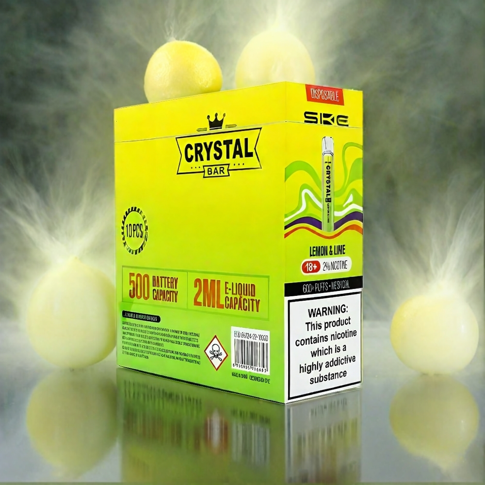 SKE Crystal BAR 600 Lemon N Lime Zitrone Limette 0% Nikotin 600 Puffs 2.0ml Schweiz Großhandel