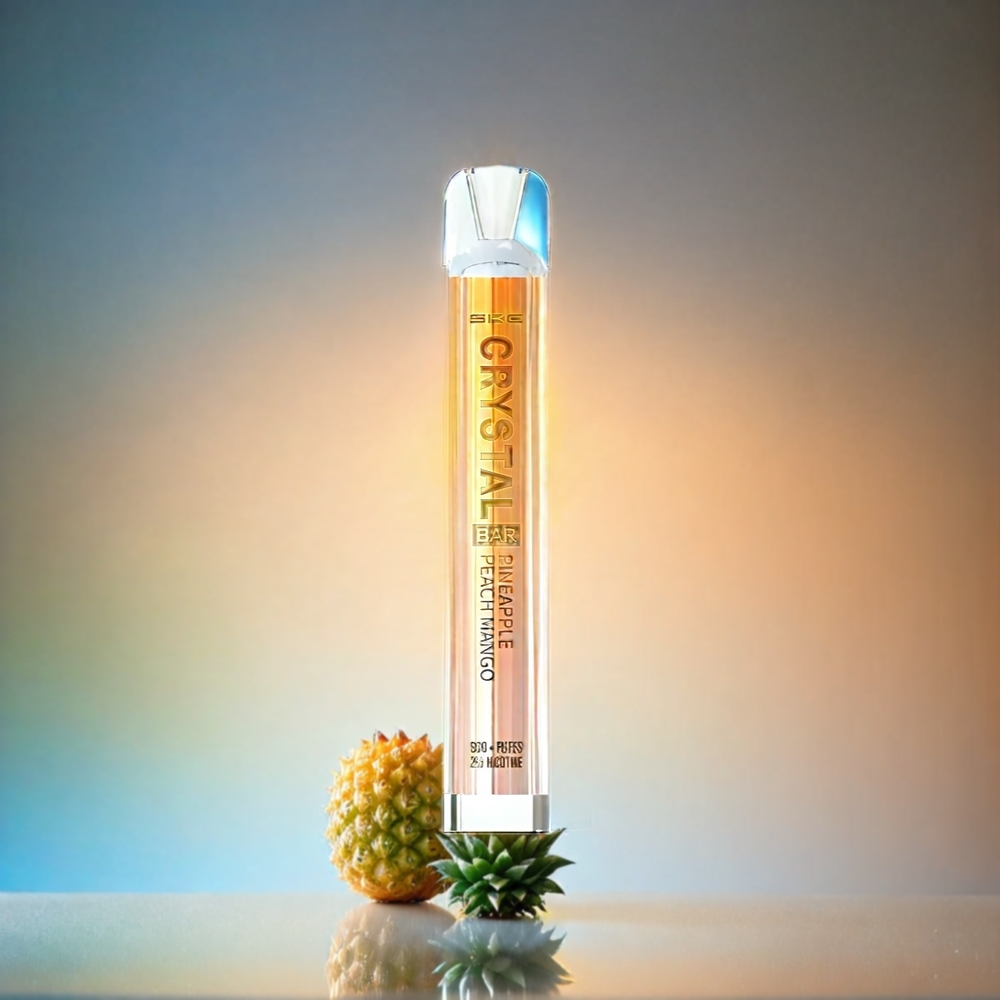 SKE Crystal BAR 600 Schweiz Großhandel – 0%/2% Nikotin, 500mAh, 600 Züge, Ananas Pfirsich Mango