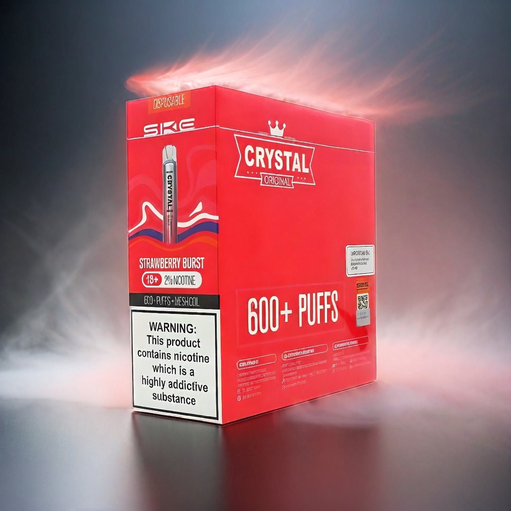 SKE Crystal BAR 600 Schweiz Großhandel – 0% & 2% Nikotin, 600 Puffs, Erdbeer Explosion