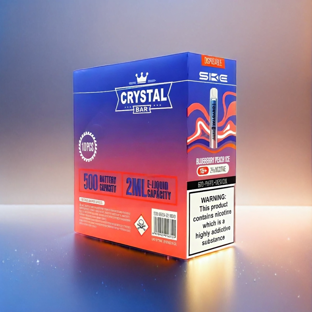 SKE Crystal BAR 600 Vape Blueberry Peach Ice (0%/2% Nikotin, 500mAh, 600 Züge) - Schweiz großhandel