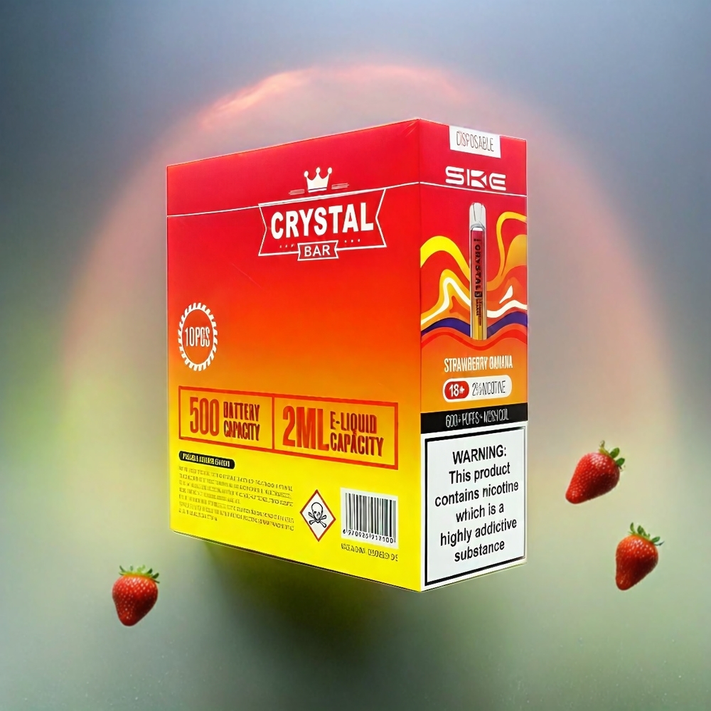SKE Crystal BAR 600 Vape Erdbeer Banane 0% 2% 500mAh 600 Puffs Schweiz Großhandel