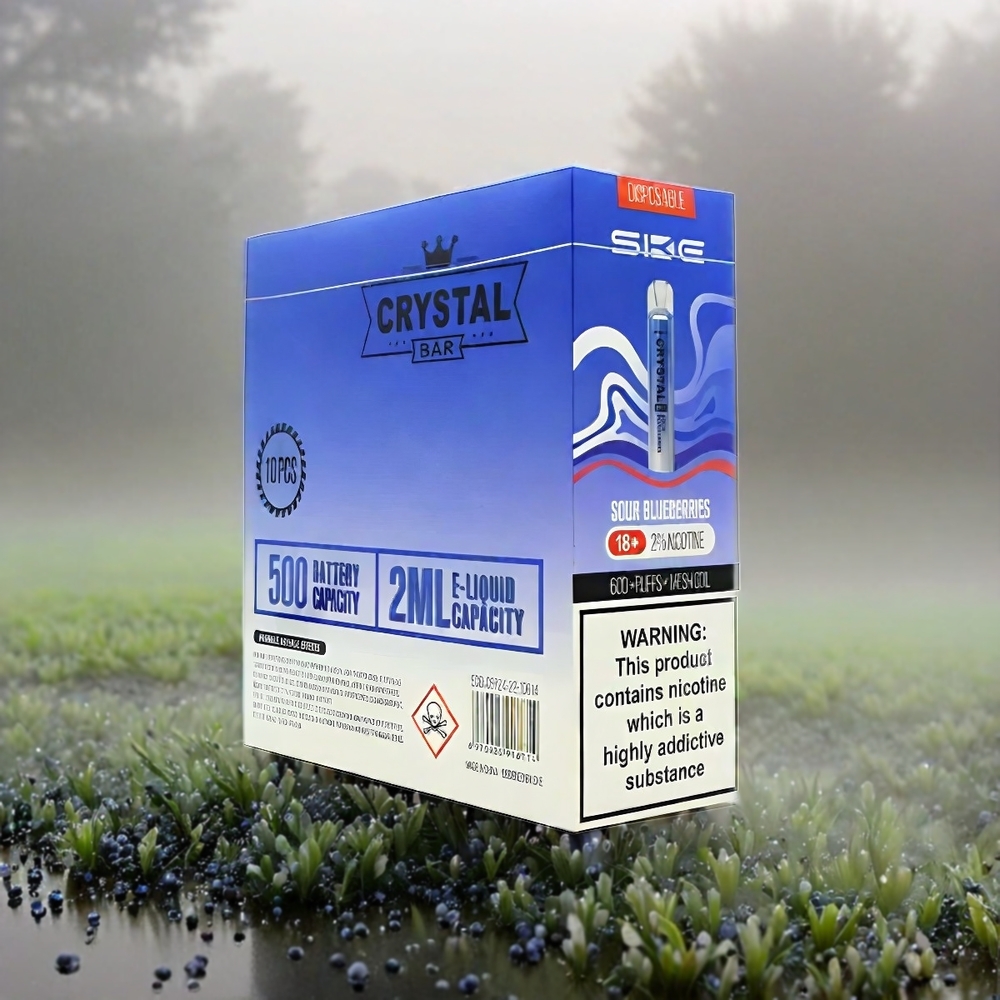SKE Crystal BAR 600 Vape Saure Blaubeeren – 0% Nikotin, 500mAh, 600 Puffs – Schweiz großhandel