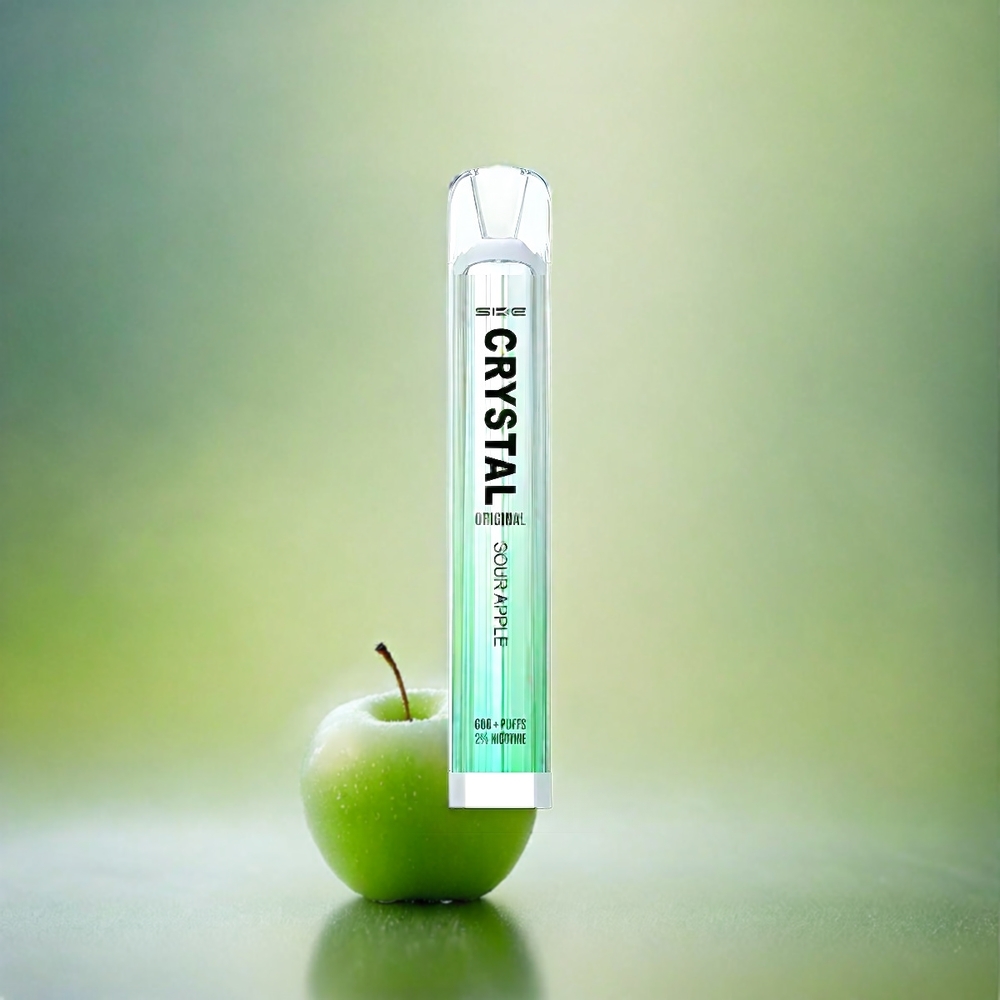SKE Crystal BAR 600 Vape Sour Apple (Sauerapfel) – 0%/2% Nikotin, 500mAh, 600 Puffs, Schweiz Großhandel