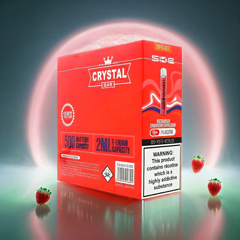 SKE Crystal BAR 600 Vape Wassermelone Erdbeere Bubblegum 0% Nikotin 500mAh 600 Puffs Schweiz großhandel