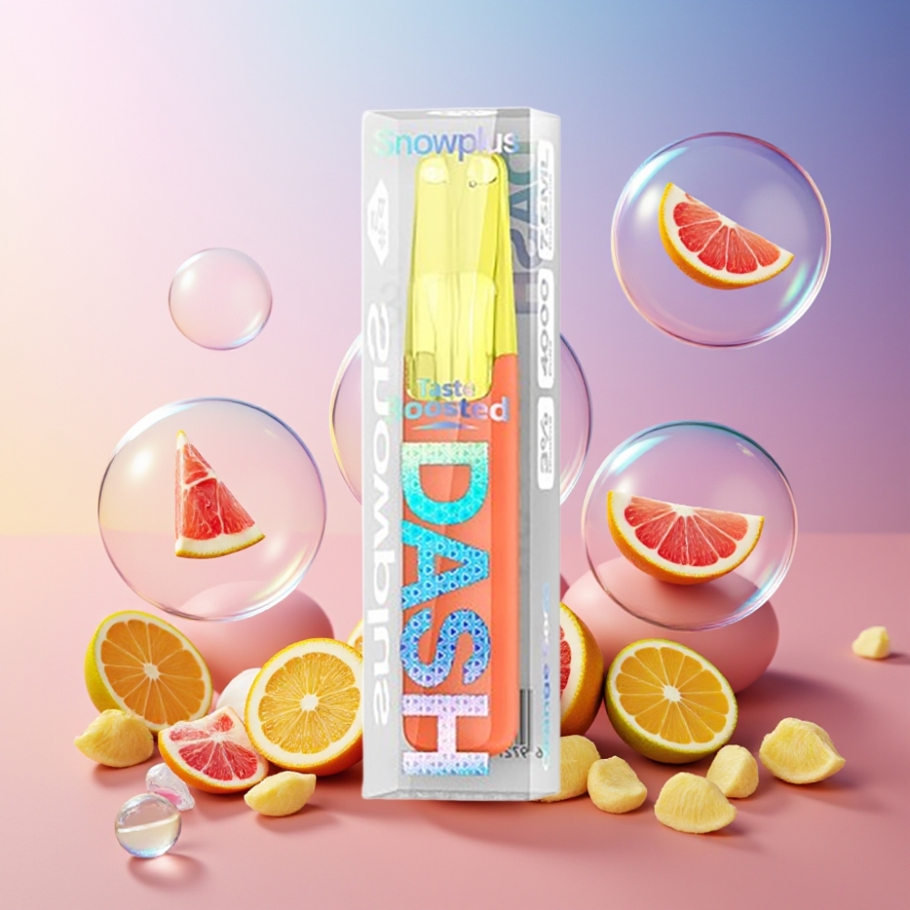 Snowplus Dash 4000 Puffs Disposable Device Orange Soda mit Keramik-Atomizer, 7.5 ml, 5% Nikotin – Schweiz Großhandel
