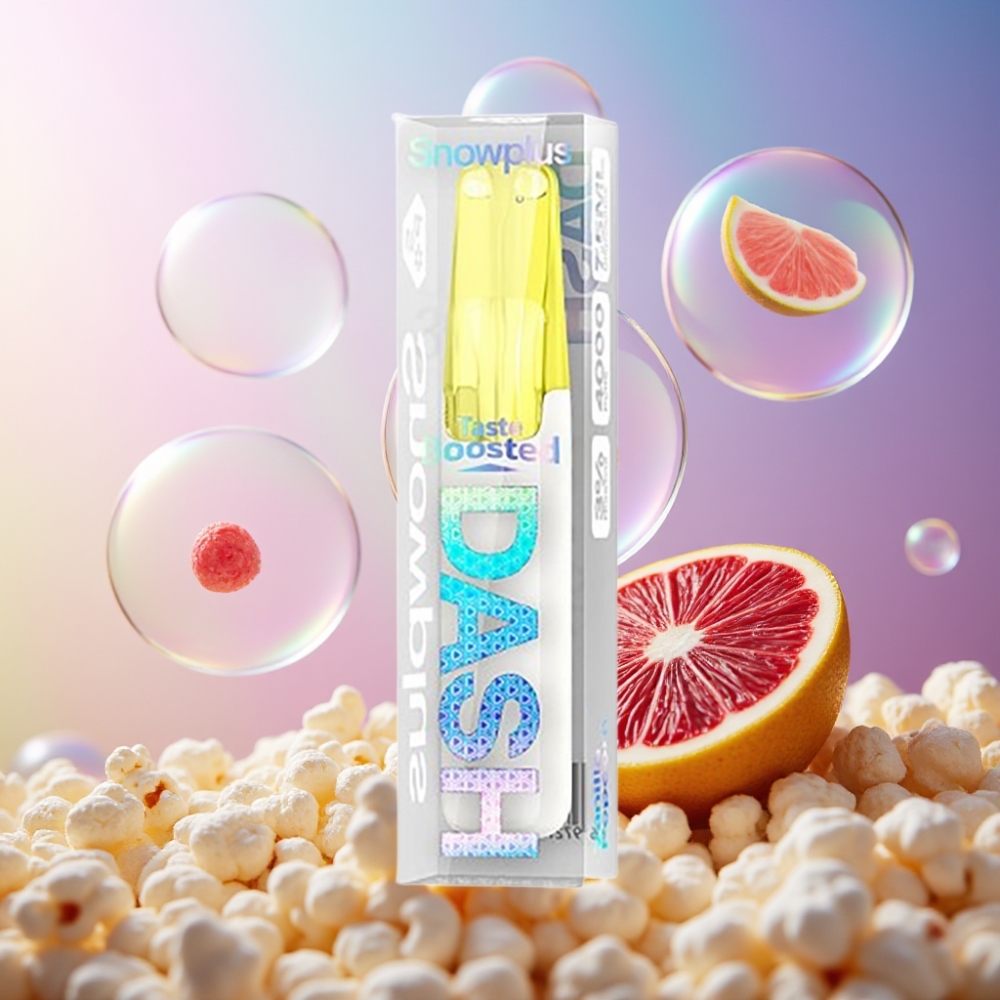 Snowplus Dash 4000 Puffs Disposable Device Vanille Popcorn, Keramik Atomizer, 7,5 ml, Schweiz Großhandel