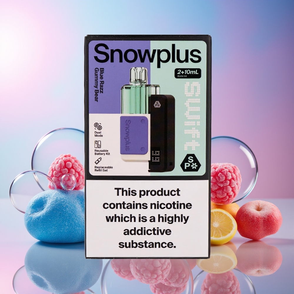 Snowplus Swift 5000 Puffs Prefilled Pod Kit Blue Razz Gummy Bear (Blaue Himbeere Gummibärchen) - 1000 mAh, 2+10 ml, Dual Mesh - Schweiz Großhandel