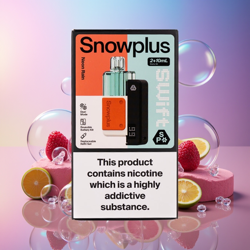 Snowplus Swift 5000 Puffs Prefilled Pod Kit Neon Regen - 1000 mAh, 2+10 ml, Dual Mesh - Schweiz großhandel