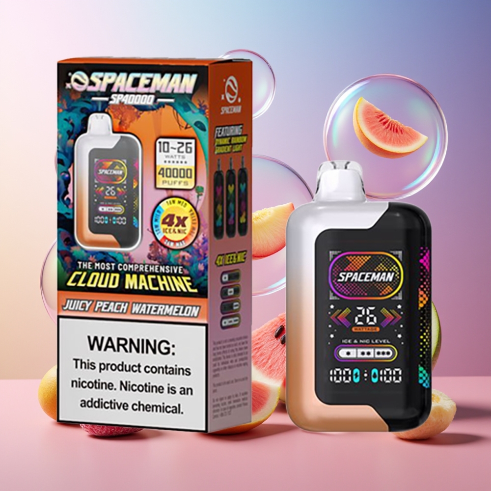 SPACEMAN SP40000 Einweg-Vape Saftiger Pfirsich Wassermelone Schweiz Großhandel - 20ml, 50mg/ml, 1000mAh