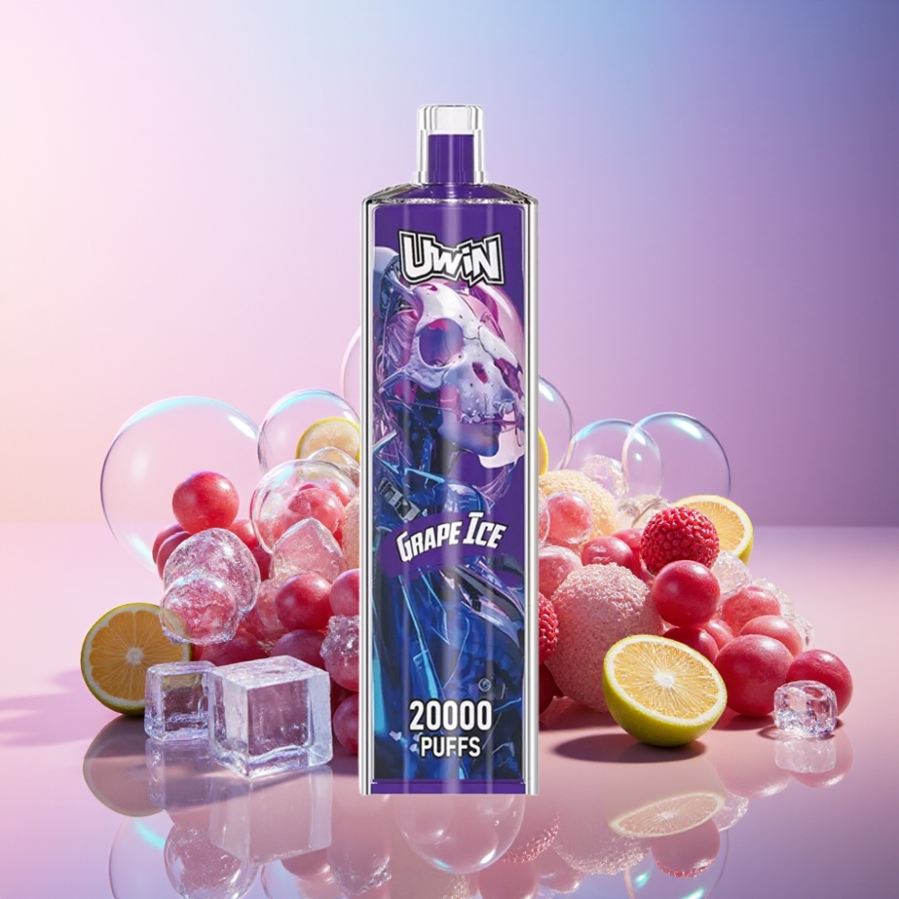 Uwin Shisha Hookah Crystal 20000 Puffs Grape Ice (0% 2% 3% 5% Nikotin, 22ml, Typ-C, Mesh Coil) Schweiz Großhandel