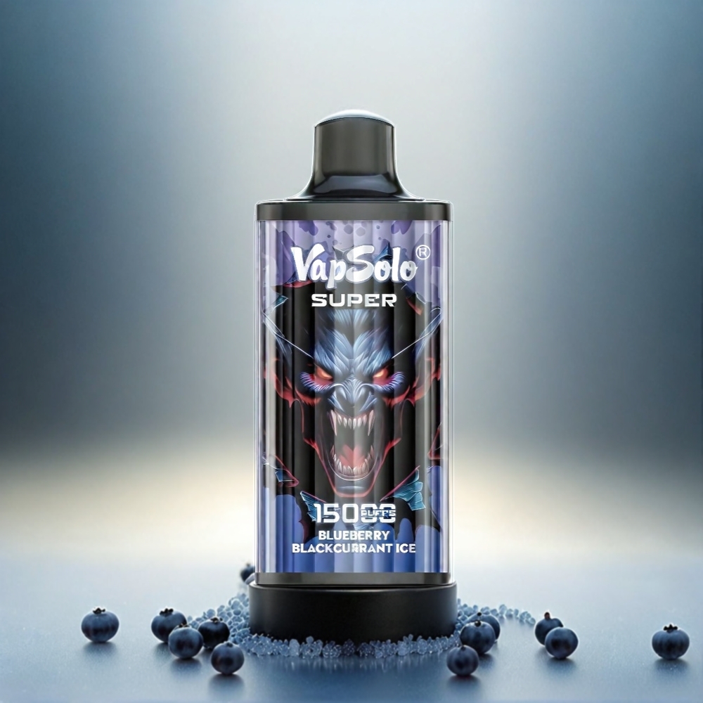 Vapsolo Super 15000 Puffs Blueberry Blackcurrant Eis Schweiz Großhandel – 40ml E-Liquid, 850mAh Mesh Coil