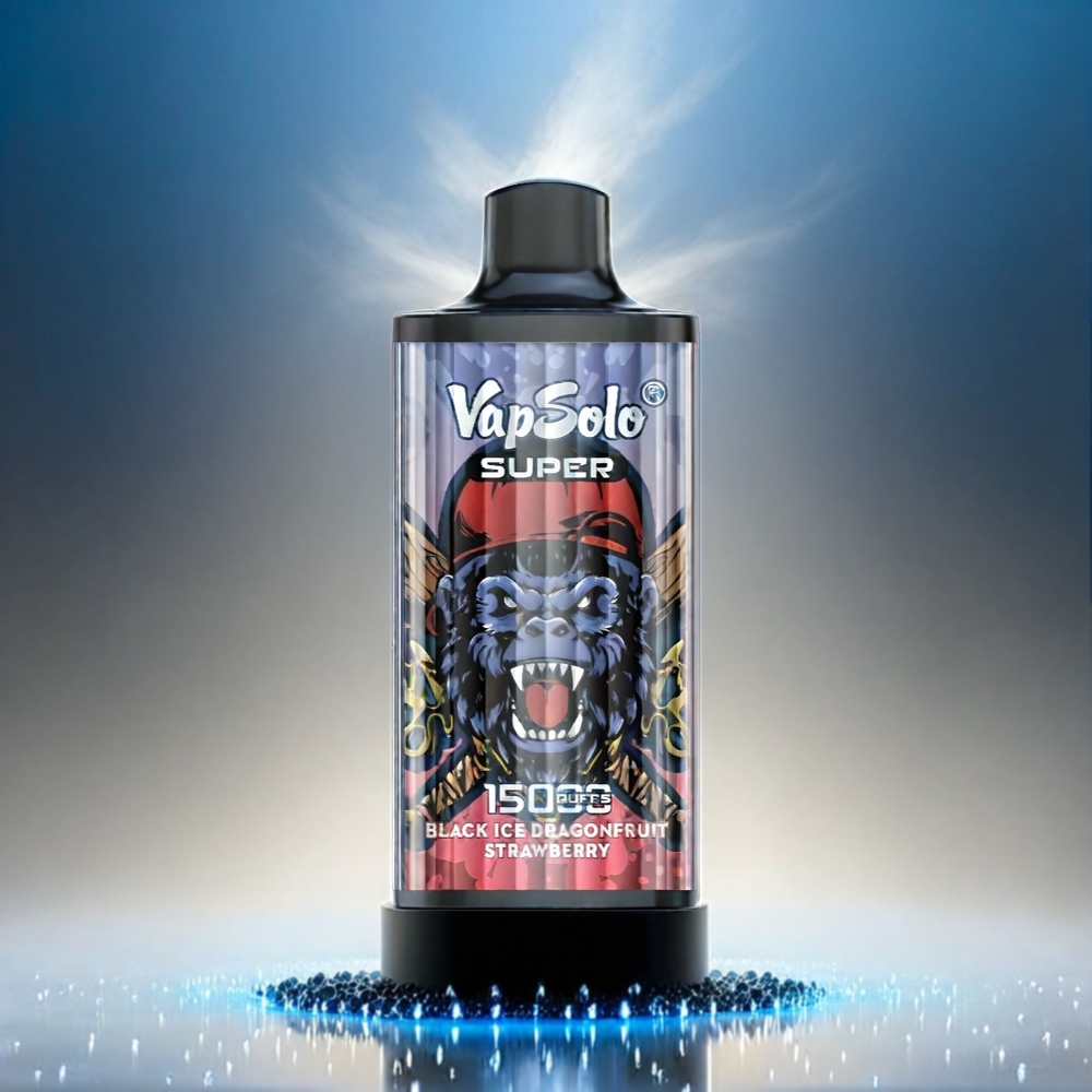 Vapsolo Super 15000 Puffs Schwarz-Eis-Drachenfrucht-Erdbeere 40ml 850mAh Schweiz Großhandel