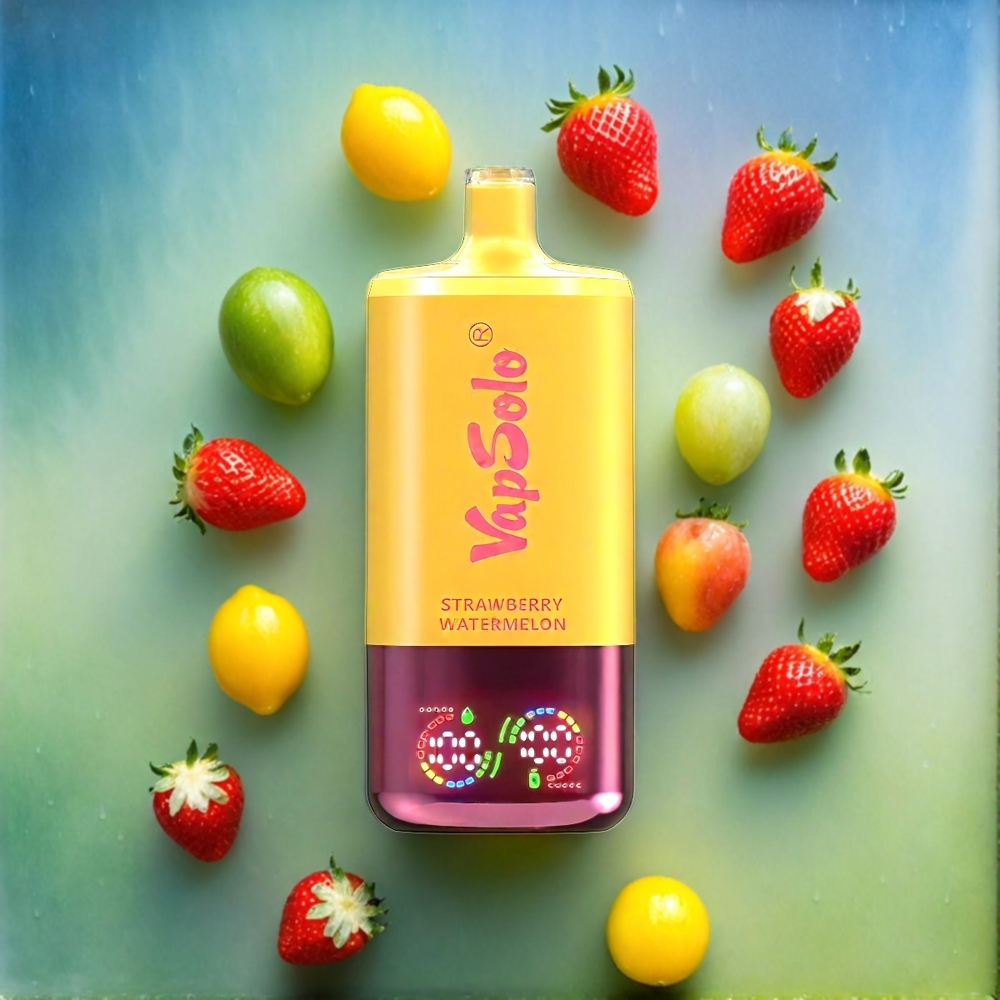VapSolo Tripe 30000 Puffs Schweiz Großhandel – 40ml E-Liquid, 3 Öltanks, Typ-C – Erdbeer-Wassermelone & Zitrone-Pfirsich