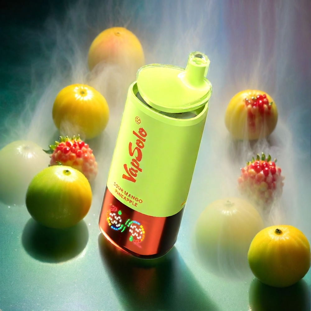 VapSolo Tripe 30000 Puffs Schweiz Großhandel – 40ml E-Liquid, 3 Öltanks, Typ-C – Saurer Mango Ananas