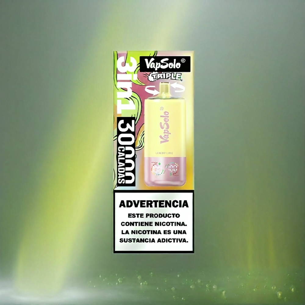 VapSolo Tripe 30000 Puffs Schweiz Großhandel – 40ml E-Liquid, 3 Öltanks, Type-C, Lemon Lime (Zitrone-Limette)