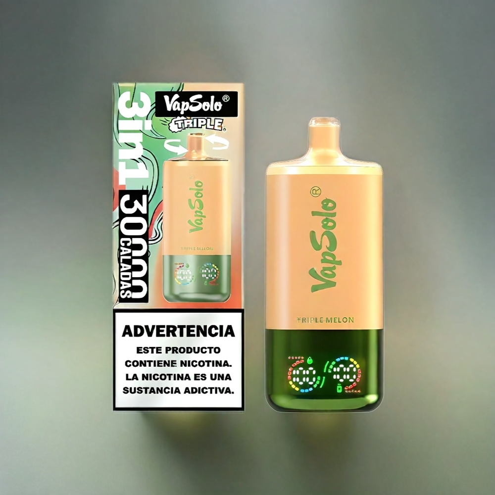 VapSolo Tripe 30000 Puffs Triple Melone – 40ml, 20/50 mg/ml, Typ-C, Schweiz Großhandel