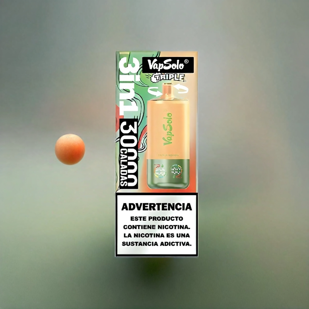VapSolo Tripe 30000 Puffs Triple Melone – 40ml, 20/50 mg/ml, Typ-C, Schweiz Großhandel