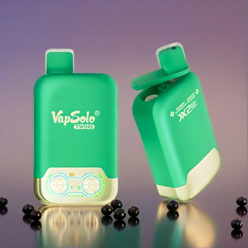 Vapsolo Twins 20000 Puffs Schweiz Großhandel – 40 ml E-Liquid, 20mg/ml oder 50mg/ml, Blaubeere Schwarzjohannisbeere & Grapefruit Erfrischung