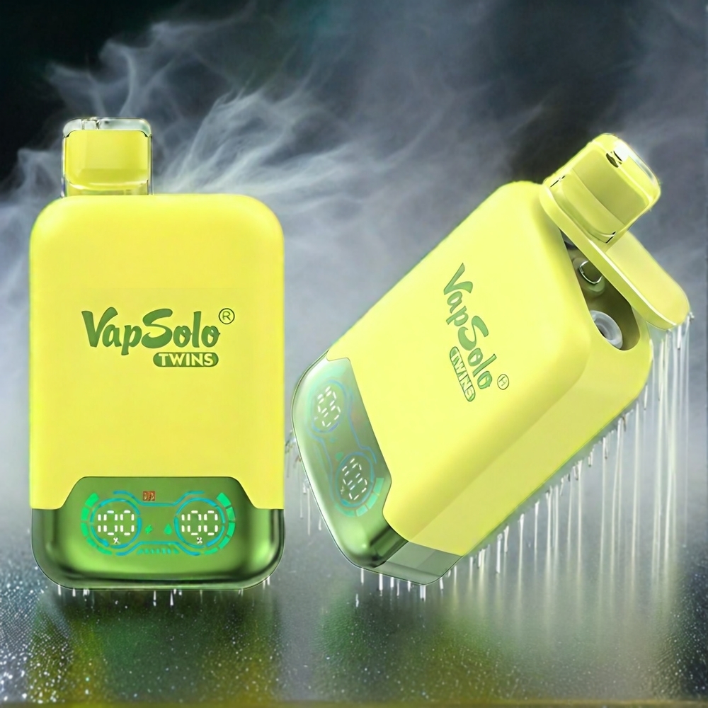 Vapsolo Twins 20000 Puffs Schweiz Großhandel – 40 ml E-Liquid, 20mg/ml oder 50mg/ml, Typ-C Ladung, Ananas Kokos & Wassermelone Eis